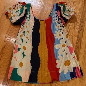 FARM Rio Vibrant Floral Stripe Mini Dress